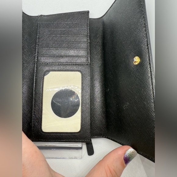 Kate Spade Black Clutch with Gold Accents - Picture 4 of 5